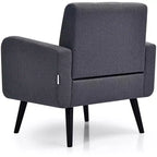Costway Set di 2 Poltrone Accent, Sedia Divano Singolo per Casa Ufficio con Gambe in Legno