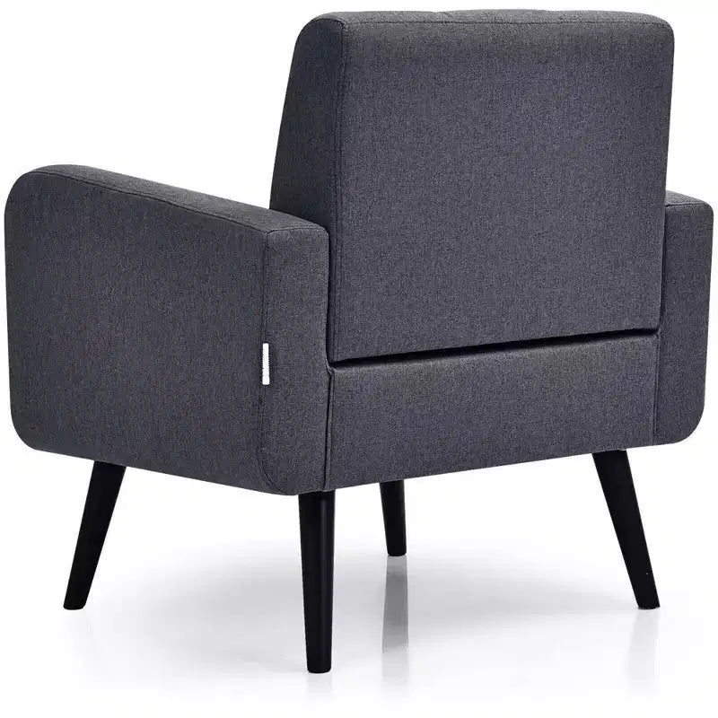 Costway Set di 2 Poltrone Accent, Sedia Divano Singolo per Casa Ufficio con Gambe in Legno