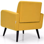 Costway Set di 2 Poltrone Accent, Sedia Divano Singolo per Casa Ufficio con Gambe in Legno