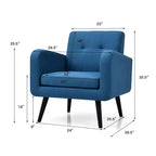 Costway Set di 2 Poltrone Accent, Sedia Divano Singolo per Casa Ufficio con Gambe in Legno