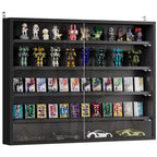 HOMCOM 5-Tier Display Cabinet, Wall-Mounted Glass Door Cabinet with 4 Adjustable Shelves