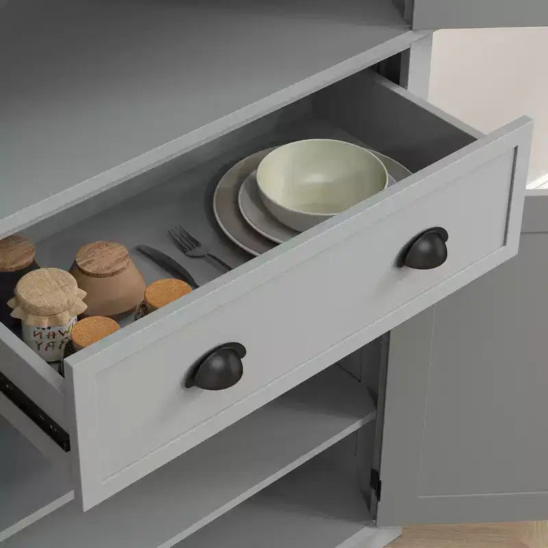 HOMCOM Dispensa da Cucina Autoportante Tradizionale 72 con 2 Armadietti, Cassetto e Ripiani Regolabili