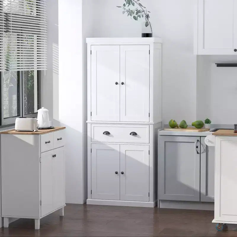 HOMCOM Dispensa da Cucina Autoportante Tradizionale 72 con 2 Armadietti, Cassetto e Ripiani Regolabili