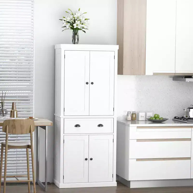 HOMCOM Dispensa da Cucina Autoportante Tradizionale 72 con 2 Armadietti, Cassetto e Ripiani Regolabili