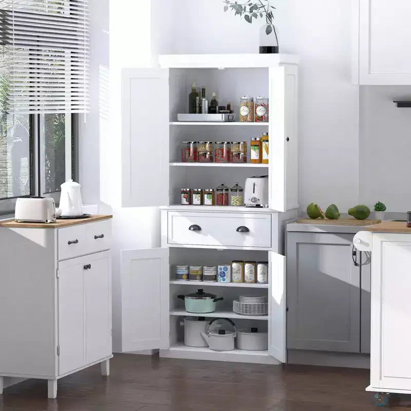 HOMCOM Dispensa da Cucina Autoportante Tradizionale 72 con 2 Armadietti, Cassetto e Ripiani Regolabili