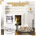 Costway Rastrelliera Portalegna 36'' con Set 4 Utensili e Supporti per Accendifuoco per Interno Esterno