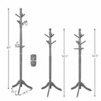 Appendiabiti Costway in legno con 9 ganci e 2 altezze regolabili Noce/Nero/Grigio