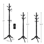 Appendiabiti Costway in legno con 9 ganci e 2 altezze regolabili Noce/Nero/Grigio