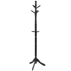 Costway Coat Rack Wooden Hall Tree 2 Adjustable Height w/ 9 Hooks Walnut\Black\ Grey