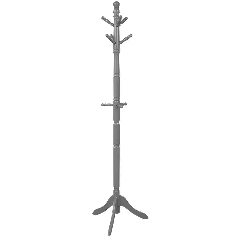 Appendiabiti Costway in legno con 9 ganci e 2 altezze regolabili Noce/Nero/Grigio