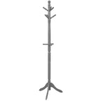 Appendiabiti Costway in legno con 9 ganci e 2 altezze regolabili Noce/Nero/Grigio