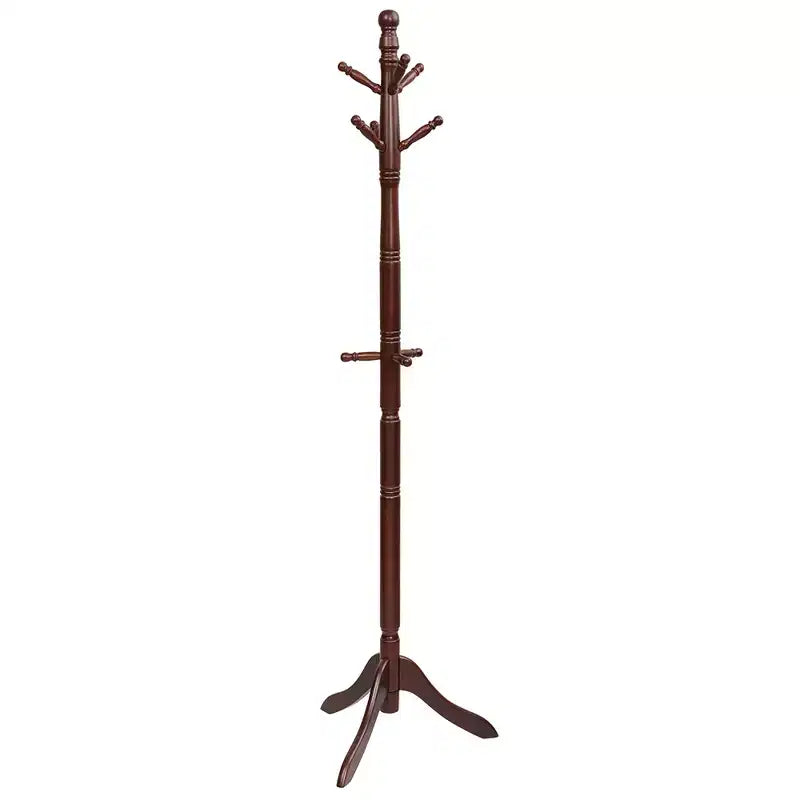 Appendiabiti Costway in legno con 9 ganci e 2 altezze regolabili Noce/Nero/Grigio