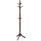 Appendiabiti Costway in legno con 9 ganci e 2 altezze regolabili Noce/Nero/Grigio
