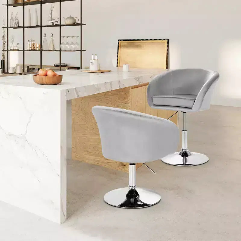 Costway Set di 2 Sgabelli da Bar Moderni in Velluto Regolabili in Altezza Girevoli