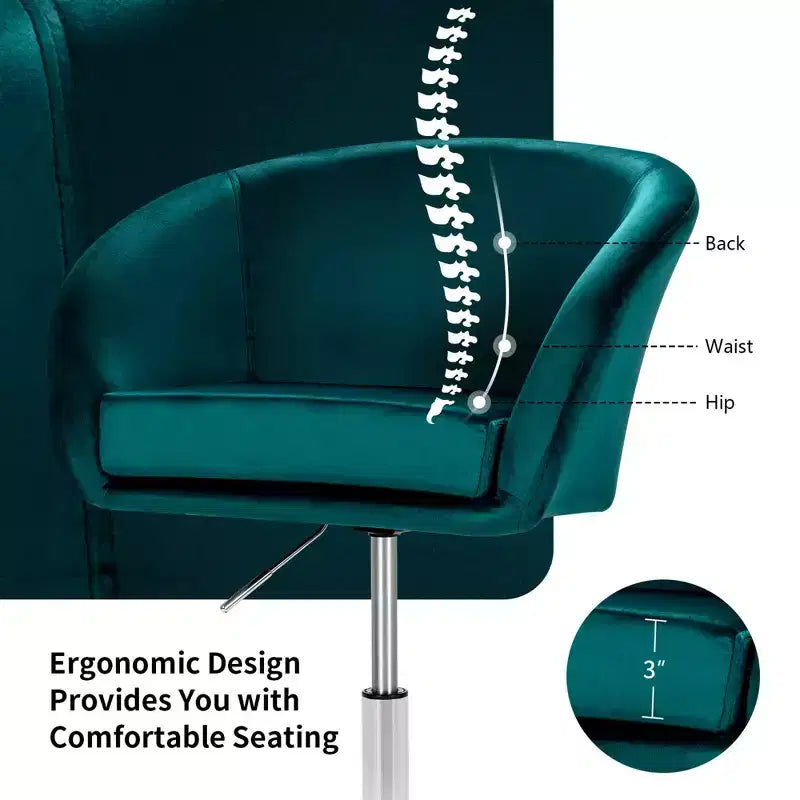 Costway Set di 2 Sgabelli da Bar Moderni in Velluto Regolabili in Altezza Girevoli