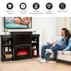Mobile TV Costway da 70'' con caminetto elettrico da 28,5'', 750W/1500W