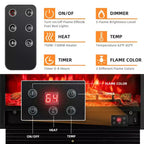Mobile TV Costway da 70'' con caminetto elettrico da 28,5'', 750W/1500W