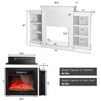 Mobile TV Costway da 70'' con caminetto elettrico da 28,5'', 750W/1500W