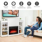 Mobile TV Costway da 70'' con caminetto elettrico da 28,5'', 750W/1500W