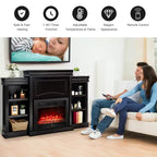 Mobile TV Costway da 70'' con caminetto elettrico da 28,5'', 750W/1500W