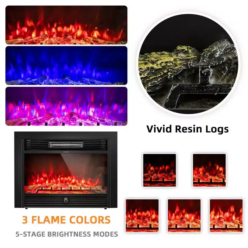 Mobile TV Costway da 70'' con caminetto elettrico da 28,5'', 750W/1500W