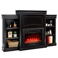 Costway 70'' Fireplace TV Stand Media W/ 28.5'' 750W/1500W Electric Fireplace