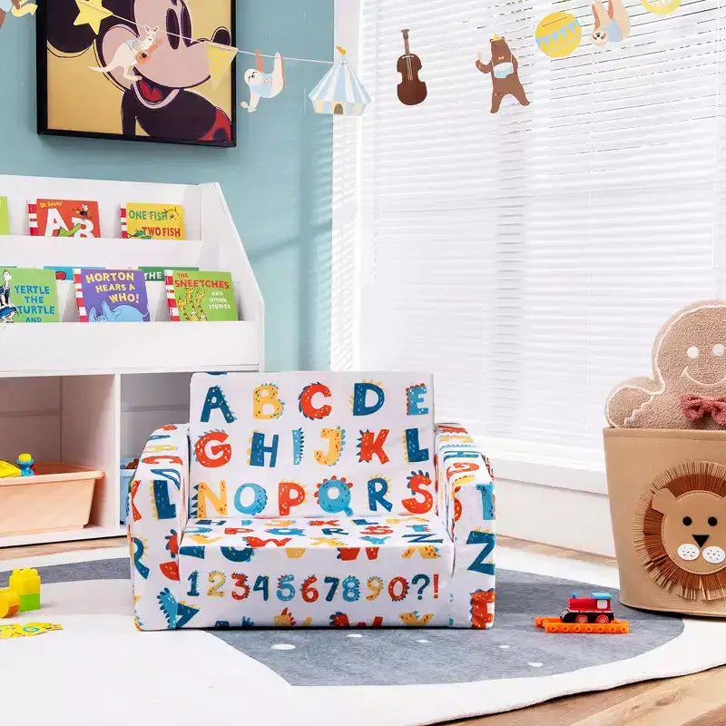 Costway Divano Convertibile per Bambini 2 in 1 Poltrona Pieghevole Sdraio Lettino