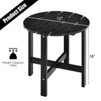Costway Tavolino da caffè rotondo da 18'' per patio con doghe in legno per giardino e terrazza