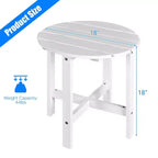 Costway Tavolino da caffè rotondo da 18'' per patio con doghe in legno per giardino e terrazza