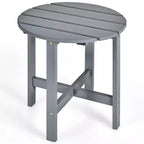 Costway Tavolino da caffè rotondo da 18'' per patio con doghe in legno per giardino e terrazza