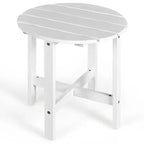 Costway Tavolino da caffè rotondo da 18'' per patio con doghe in legno per giardino e terrazza