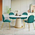 Costway Set 4 Sedie da Pranzo in Velluto Poltroncina senza Braccioli Sedia Laterale