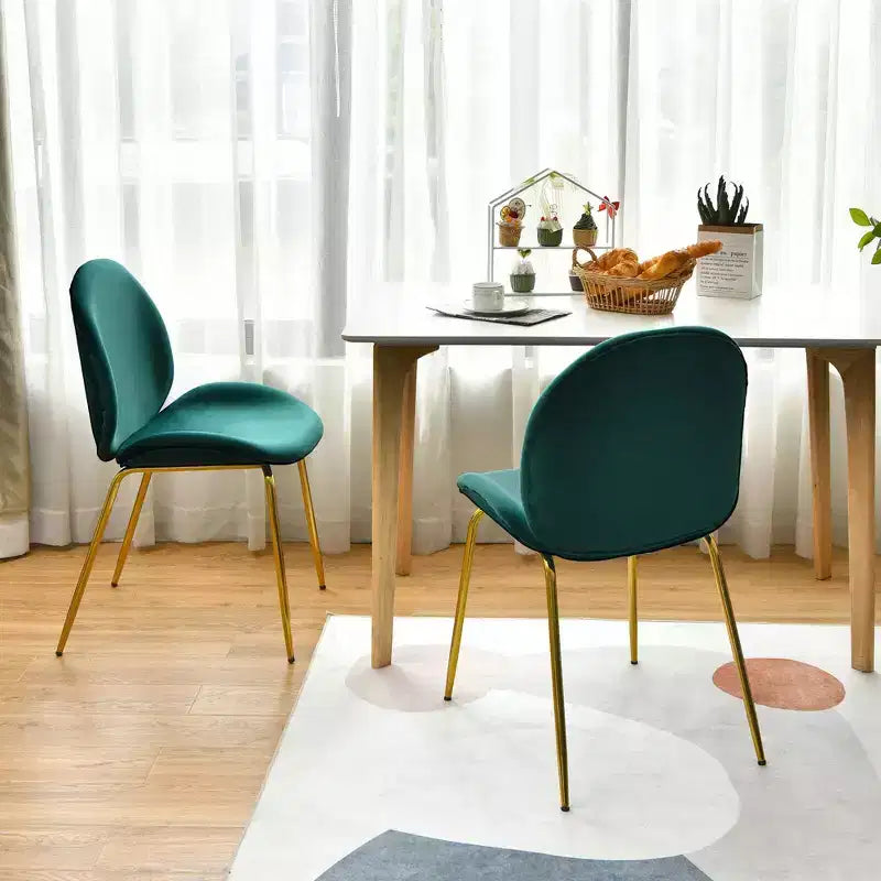 Costway Set 4 Sedie da Pranzo in Velluto Poltroncina senza Braccioli Sedia Laterale