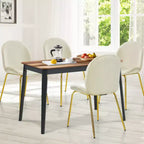 Costway Set 4 Sedie da Pranzo in Velluto Poltroncina senza Braccioli Sedia Laterale