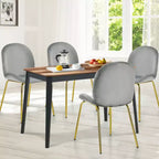Costway Set 4 Sedie da Pranzo in Velluto Poltroncina senza Braccioli Sedia Laterale