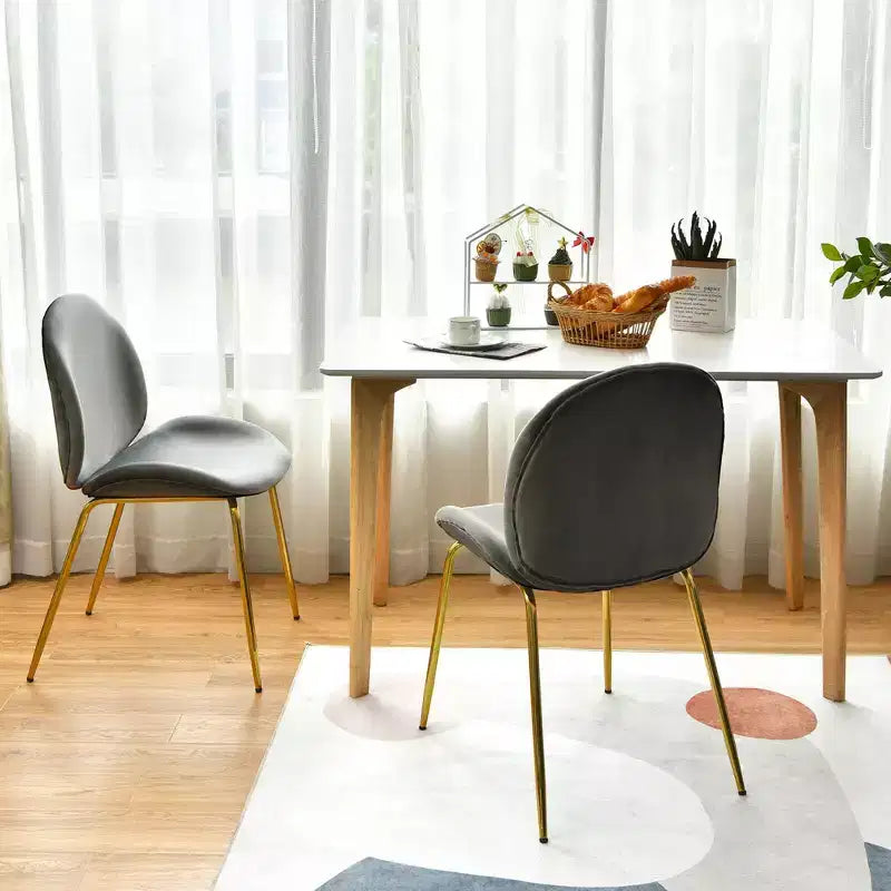Costway Set 4 Sedie da Pranzo in Velluto Poltroncina senza Braccioli Sedia Laterale