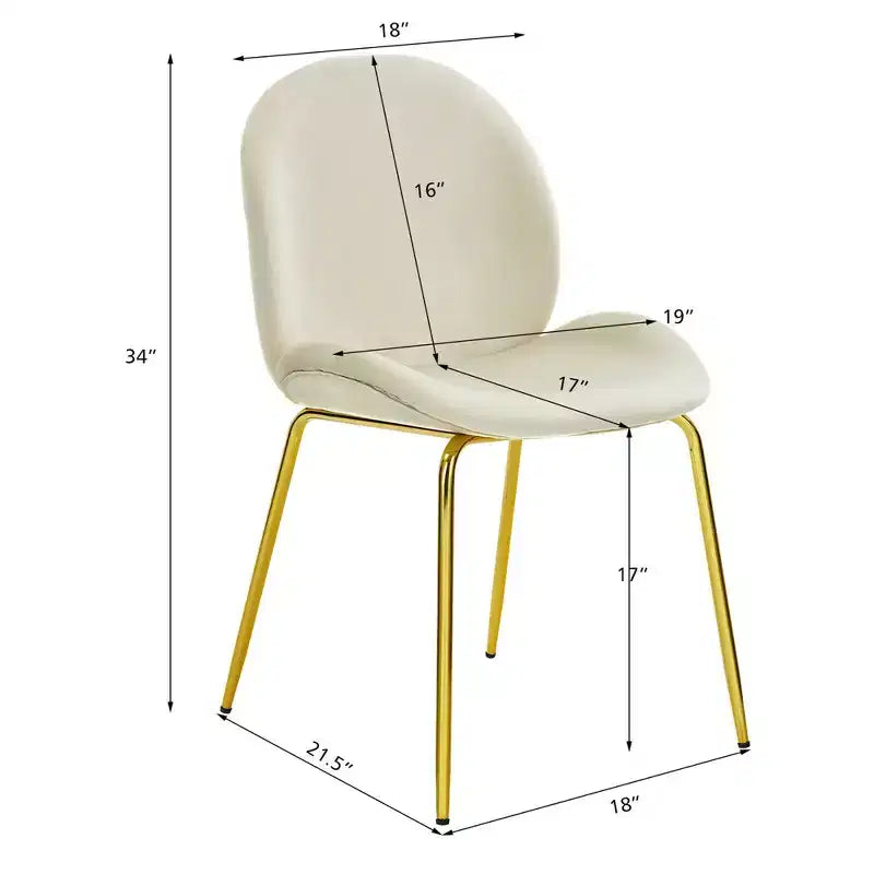 Costway Set 4 Sedie da Pranzo in Velluto Poltroncina senza Braccioli Sedia Laterale