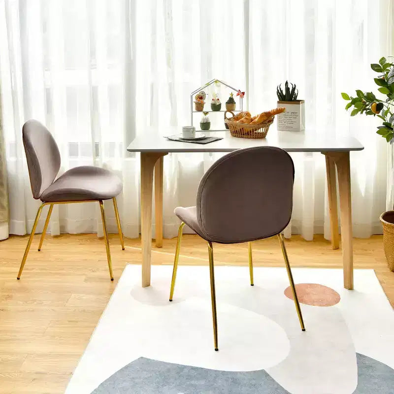 Costway Set 4 Sedie da Pranzo in Velluto Poltroncina senza Braccioli Sedia Laterale