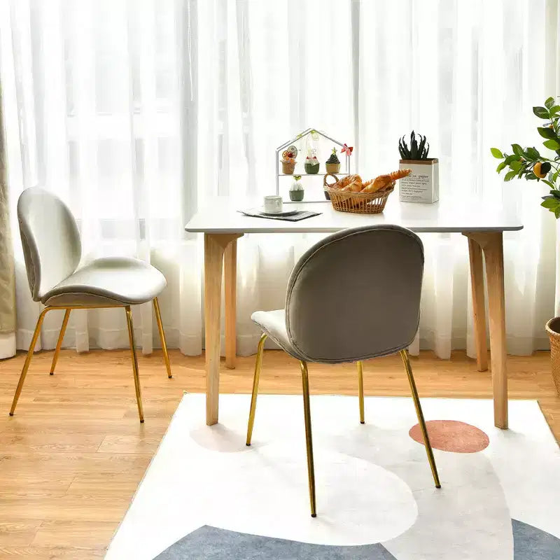 Costway Set 4 Sedie da Pranzo in Velluto Poltroncina senza Braccioli Sedia Laterale