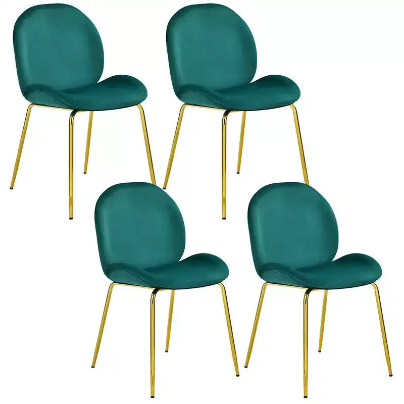 Costway Set 4 Sedie da Pranzo in Velluto Poltroncina senza Braccioli Sedia Laterale