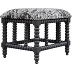 Uttermost Rancho 22 1/2 Wide Gray and White Faux Cow Hide Small Bench