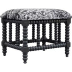 Panchina piccola in finta pelle di mucca grigia e bianca larga 22 1/2 Uttermost Rancho