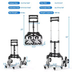 Carrello Pieghevole per Salire le Scale Costway, Carrello a Mano Portatile con Corda Elastica