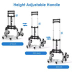 Carrello Pieghevole per Salire le Scale Costway, Carrello a Mano Portatile con Corda Elastica