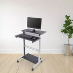 Stand Up Desk Store Scrivania regolabile con rotelle a due livelli per workstation computer