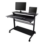Stand Up Desk Store Scrivania regolabile con rotelle a due livelli per workstation computer