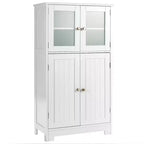 Costway Bathroom Floor Storage Cabinet Kitchen Cupboard w/Doors&Adjustable Shelf