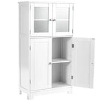 Mobiletto da pavimento per bagno/cucina Costway con ante e ripiano regolabile