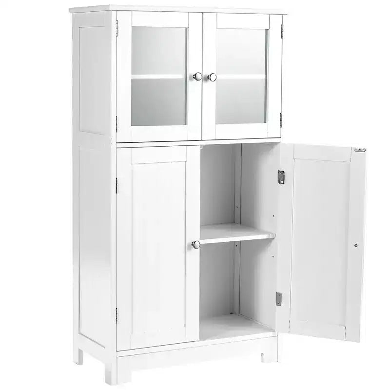 Mobiletto da pavimento per bagno/cucina Costway con ante e ripiano regolabile