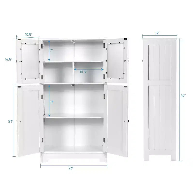 Mobiletto da pavimento per bagno/cucina Costway con ante e ripiano regolabile